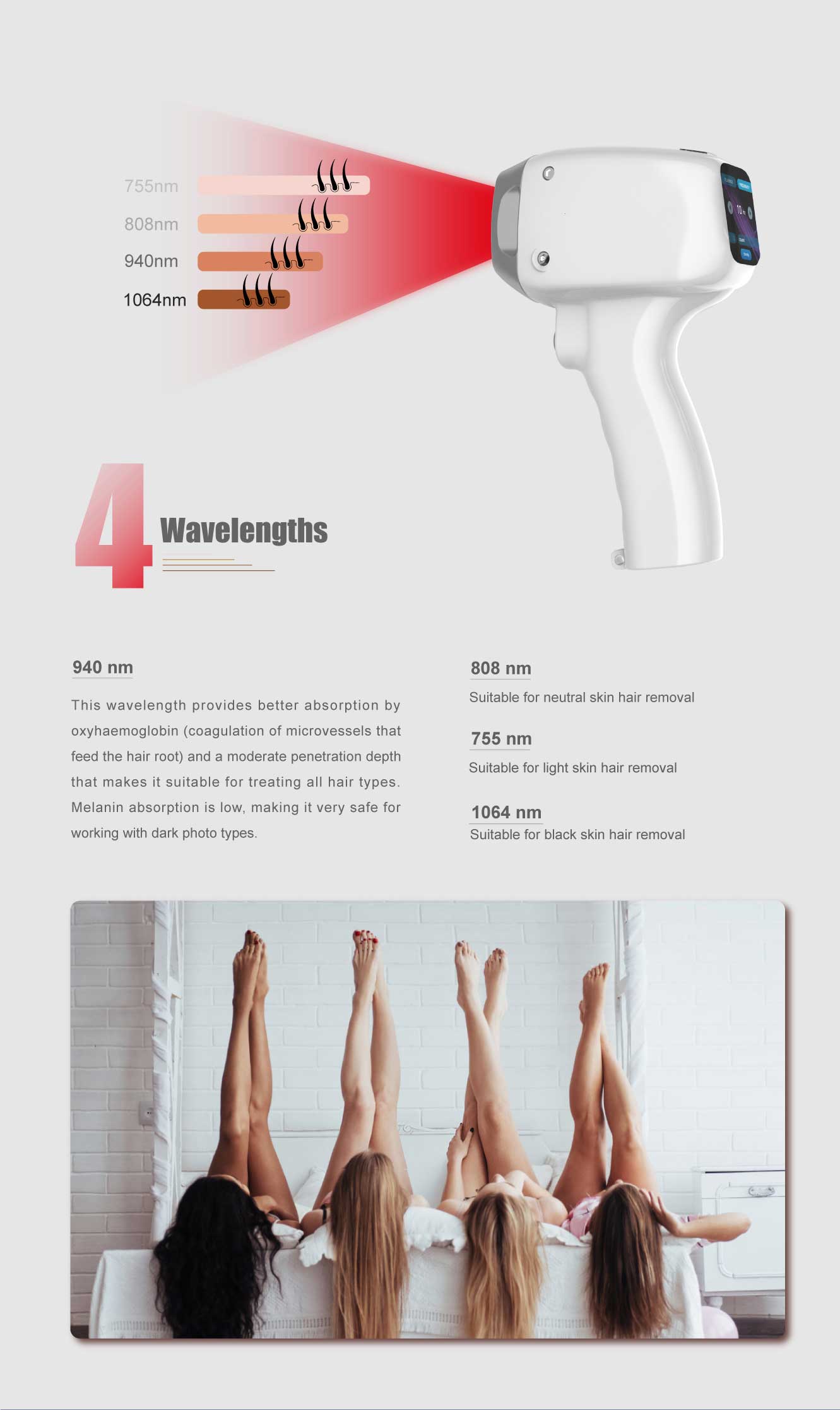 808nm diode laser hair removal