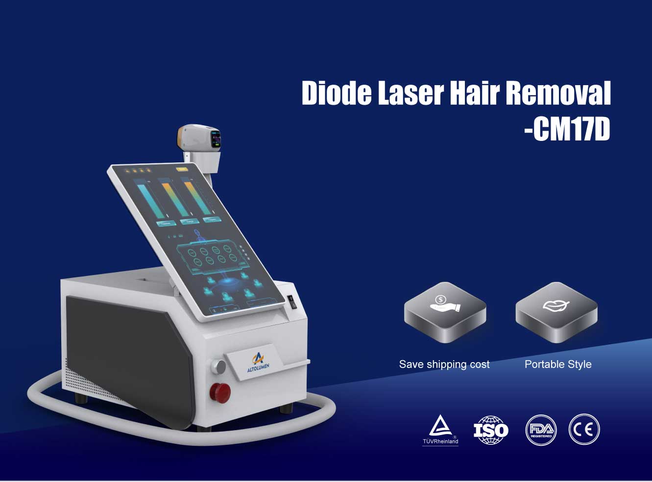 portable 808 diode laser hair removal machine
